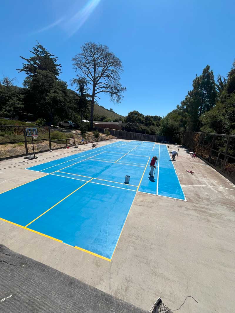 after tennis court coating