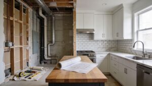 What happens during each phase of a kitchen remodel project?