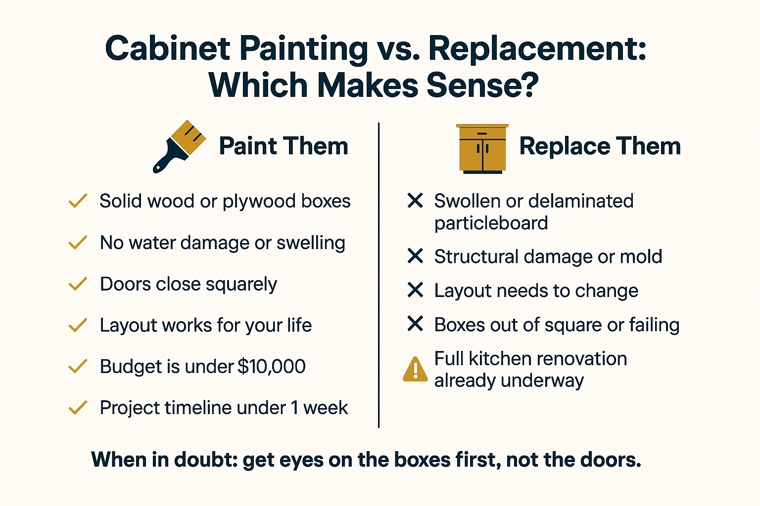 Cabinet Painting vs. Replacement: How Do You Know Which Makes Sense?