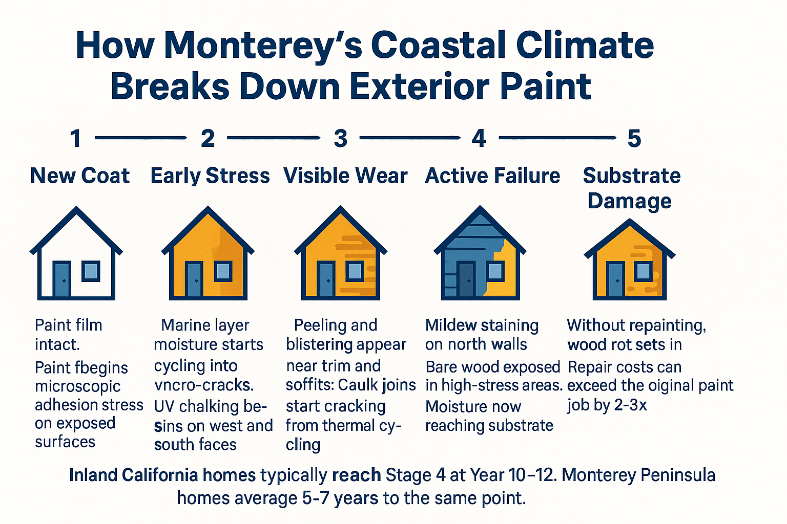 What Monterey's Coastal Climate Does to Exterior Paint Over Time